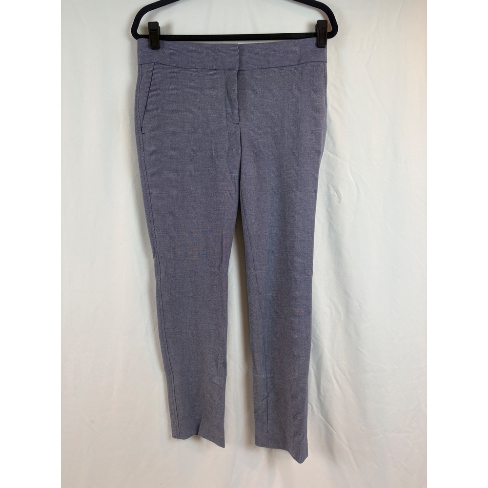 Loft Marisa Blue White Micro Pattern Slim Ankle Dress Pants Business Casual 4